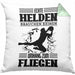 Torwart Kissen mit Füllung 40x40 Geschenk Spruch Lustig Echte Helden Brauchen Keinen Umhang zum Fliegen Geschenkidee Geburtstag Fußball (Grau) Grün Trendation