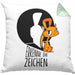 Kissen mit Füllung 40x40 mit Katzenmotiv - Erkenne die Zeichen Geschenk Spruch Geschenkidee (Grau) Grün Trendation
