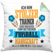 Fußballtrainer-Kissen mit Füllung 40x40 Geschenk von der Mannschaft für Trainer (Grau) Grün Trendation