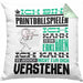 Paintballspieler Geschenk Kaffee-Kissen mit Füllung 40x40 Geschenkidee für Paintballspieler Ich Bin Paintballspieler Ich Kann Es Dir Erklären Jedoch Nicht Für Dich Verstehen Spruch Lustig (Grau) Grün Trendation