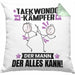 Taekwondo-Kämpfer Kissen mit Füllung 40x40 Geschenk für Taekwondo-Kämpfer Der Mann Der Alles Kann Geschenkidee zum Geburtstag (Grau) Grün Trendation