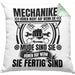 KFZ Mechaniker Kissen mit Füllung 40x40 Geschenk Spruch Männer KFZ Mechatroniker Geschenkidee Werkstatt Mechaniker Hören Nicht Auf Wenn Sie Müde Sind (Grau) Grün Trendation