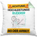 Ruderer Kissen mit Füllung 40x40 Geschenk Lustiger Spruch Geschenkidee für Ruderer Achtung Hochleistungs Ruderer Bei Der Arbeit (Grau) Grün Trendation