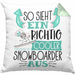 Snowboarder Kissen mit Füllung 40x40 Geschenk So Sieht Ein Richtig Cooler Snowboarder Aus Geschenkidee Spruch Lustig (Grau) Grün Trendation