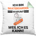 Skateboarder Geschenk Kissen mit Füllung 40x40 Lustiger Spruch Ich Bin Skateboarder Warum Weil Ich Es Kann Geschenkidee Bester Skateboarder Geburtstag (Grau) Grün Trendation