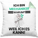 Mechaniker Geschenk Kissen mit Füllung 40x40 Lustiger Spruch Ich Bin Mechaniker Warum Weil Ich Es Kann Geschenkidee Bester Mechaniker Geburtstag (Grau) Grün Trendation