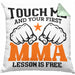 MMA-Kissen mit Füllung 40x40 Geschenk für MMA-Kämpfer Geschenkidee First MMA Lesson (Grau) Grün Trendation