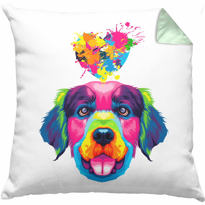 Golden Retriever Herz Farbe Besitzer Kissen mit Füllung 40x40 Geschenk Lustiger Spruch Geschenkidee Golden Retriever Liebhaber (Grau) Grün Trendation