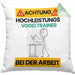Vogeltrainer Kissen mit Füllung 40x40 Geschenk Lustiger Spruch Geschenkidee für Vogeltrainer Achtung Hochleistungs Vogeltrainer Bei Der Arbeit (Grau) Grün Trendation