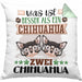 Chihuahua Besitzer Kissen mit Füllung 40x40 Geschenk Lustiger Spruch Geschenkidee Was Ist Besser Als Ein Chihuahua (Grau) Grün Trendation