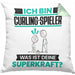 Curling-Spieler Kissen mit Füllung 40x40 Geschenk für Curling-Spieler Geburtstag Lustiger Spruch Was Ist Deine Superkraft (Grau) Grün Trendation