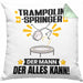 Trampolinspringer Kissen mit Füllung 40x40 Geschenk für Trampolinspringer Der Mann Der Alles Kann Geschenkidee zum Geburtstag (Grau) Grün Trendation