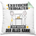 ExotischeTierhalter Kissen mit Füllung 40x40 Geschenk für ExotischeTierhalter Der Mann Der Alles Kann Geschenkidee zum Geburtstag (Grau) Grün Trendation