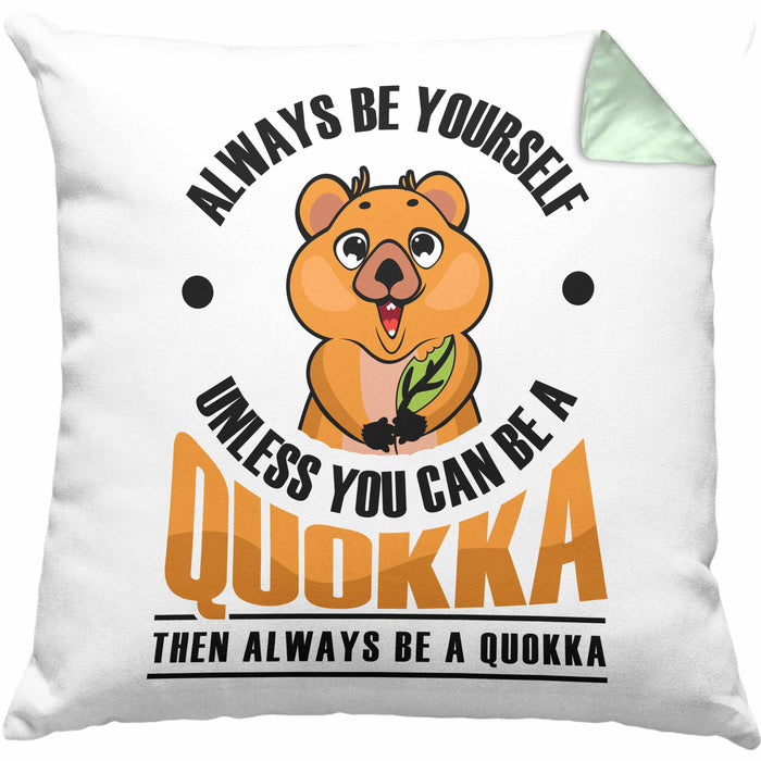 Lustige Kissen mit Füllung 40x40 Quokka-Motiv Geschenk für Quokka Liebhaber (Grau) Grün Trendation
