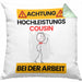 Cousin Kissen mit Füllung 40x40 Geschenk Lustiger Spruch Geschenkidee für Cousin Achtung Hochleistungs Cousin Bei Der Arbeit (Grau) Grün Trendation