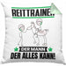 Reittrainer Kissen mit Füllung 40x40 Geschenk für Reittrainer Der Mann Der Alles Kann Geschenkidee zum Geburtstag (Grau) Grün Trendation