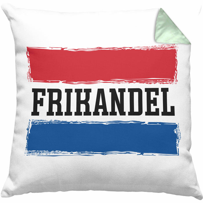 Frikandel Kissen mit Füllung 40x40 Geschenk Holländer Geschenkidee Holland Flagge Holland Urlaub Liebhaber (Grau) Grün Trendation