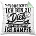 Vorsicht Ich Bin Zu Dick Zum Wegrennen Ich Kämpfe Kissen mit Füllung 40x40 Geschenkidee (Grau) Grün Trendation