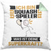 Squash-Spieler Kissen mit Füllung 40x40 Geschenk für Squash-Spieler Geburtstag Lustiger Spruch Was Ist Deine Superkraft (Grau) Grün Trendation