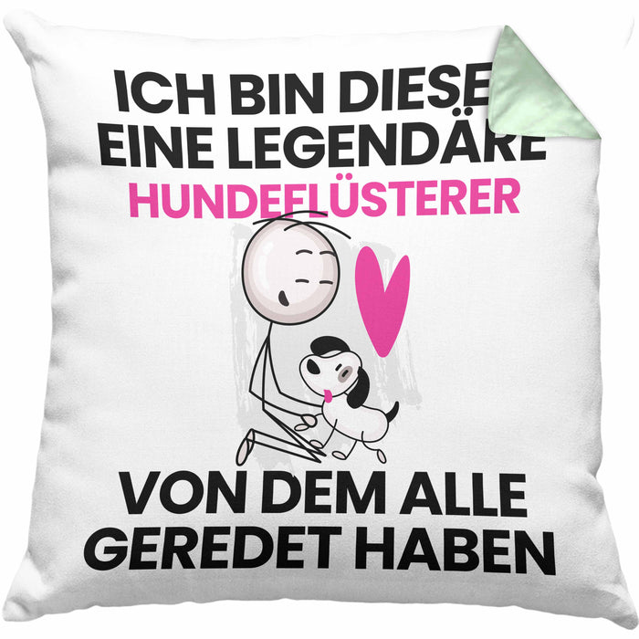 Hundeflüsterer Geschenk Kissen mit Füllung 40x40 Lustige Geschenkidee Geburtstag für Hundeflüsterer Ich Bin Dieser Legendäre Hundeflüsterer Von Dem Alle Geredet Haben (Grau) Grün Trendation