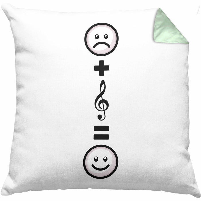 Musiker Kissen mit Füllung 40x40 Geschenk für Musiker Musikliebhaber Geburtstag Lustige Geschenkidee :( + Musiknote = :) (Grau) Grün Trendation