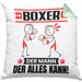 Boxer Kissen mit Füllung 40x40 Geschenk für Boxer Der Mann Der Alles Kann Geschenkidee zum Geburtstag (Grau) Grün Trendation