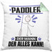 Paddler Kissen mit Füllung 40x40 Geschenk für Paddler Der Mann Der Alles Kann Geschenkidee zum Geburtstag (Grau) Grün Trendation