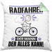 Radfahrer Kissen mit Füllung 40x40 Geschenk für Radfahrer Der Mann Der Alles Kann Geschenkidee zum Geburtstag (Grau) Grün Trendation