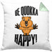 Lustige Kissen mit Füllung 40x40 Quokka-Motiv Geschenk für Quokka Liebhaber Be Quokka Happy (Grau) Grün Trendation