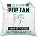 Pop-Fan Kissen mit Füllung 40x40 Geschenk für Pop-Fan Geburtstag Lustiger Spruch Was Ist Deine Superkraft (Grau) Grün Trendation