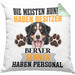 Berner Sennen Besitzer Kissen mit Füllung 40x40 Geschenk Lustiger Spruch Geschenkidee Besitzerin Berner Sennen Haben Personal (Grau) Grün Trendation