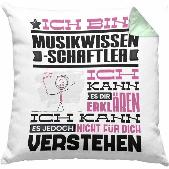 Musikwissenschaftler Geschenk Kissen mit Füllung 40x40 Lustige Geschenkdiee für einen Musikwissenschaftler Geburtstag Ich Bin Musikwissenschaftler Ich Kann Es Dir Erklären Aber Nicht Für Dich Verstehen (Grau) Grün Trendation