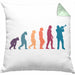 Posaunist Kissen mit Füllung 40x40 Geschenk Evolution Posaune Kaffee Geschenkidee Lustig (Grau) Grün Trendation