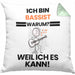 Bassist Geschenk Kissen mit Füllung 40x40 Lustiger Spruch Ich Bin Bassist Warum Weil Ich Es Kann Geschenkidee Bester Bassist Geburtstag (Grau) Grün Trendation