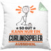 Curlingspieler Geschenk Kissen mit Füllung 40x40 So Gut Kann Nur Ein Curlingspieler Aussehen Geschenkidee (Grau) Grün Trendation