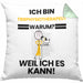 Tierphysiotherapeut Geschenk Kissen mit Füllung 40x40 Lustiger Spruch Ich Bin Tierphysiotherapeut Warum Weil Ich Es Kann Geschenkidee Bester Tierphysiotherapeut Geburtstag (Grau) Grün Trendation