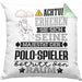 Polo-Spieler Geschenk Kissen mit Füllung 40x40 Lustiger Spruch Erheben Sie Sich Der Polo-Spieler Betritt den Raum (Grau) Grün Trendation