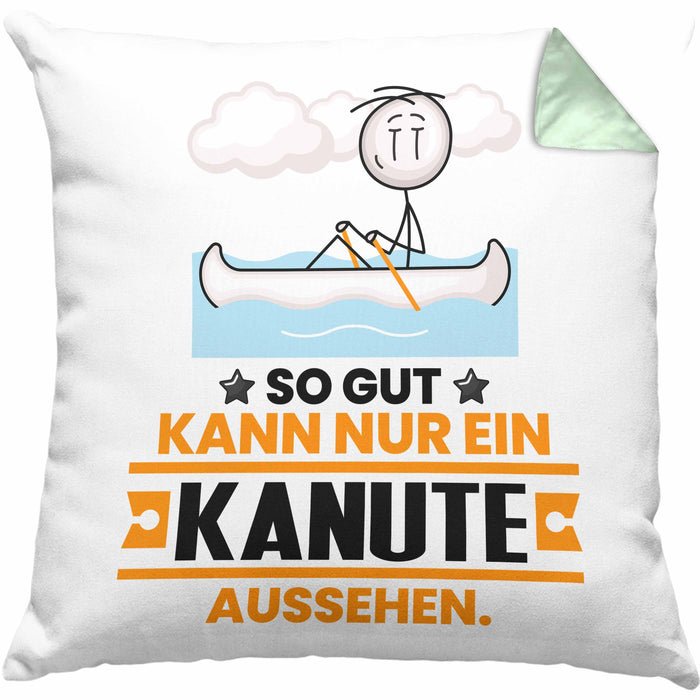 Kanute Geschenk Kissen mit Füllung 40x40 So Gut Kann Nur Ein Kanute Aussehen Geschenkidee (Grau) Grün Trendation