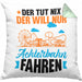Achterbahn Kissen mit Füllung 40x40 Geschenk Der Tut Nix Der Will Nur Achterbahn Fahren Geschenkidee Erlebnispark (Grau) Grün Trendation