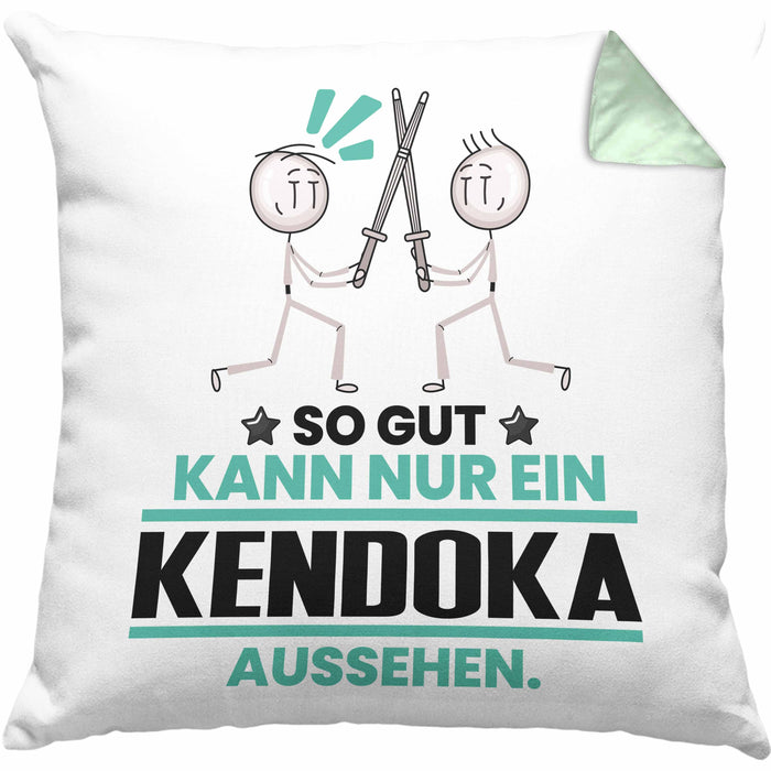 Kendoka Geschenk Kissen mit Füllung 40x40 So Gut Kann Nur Ein Kendoka Aussehen Geschenkidee (Grau) Grün Trendation