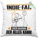 Indie-Fan Kissen mit Füllung 40x40 Geschenk für Indie-Fan Der Mann Der Alles Kann Geschenkidee zum Geburtstag (Grau) Grün Trendation