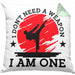Karate-Kissen mit Füllung 40x40 Geschenk Kampfsport-Fans Jiu Jitsu Geschenkidee I Dont Need A Weapon I Am One (Grau) Grün Trendation