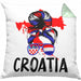 Croatia Kissen mit Füllung 40x40 Geschenk für Kroatische Frau Heimat Kroatien Geschenkidee (Grau) Grün Trendation