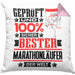 Marathonläufer Geschenk Lustiger Spruch für Marathonläufer Geschenkidee Bester Marathonläufer Der WeltKissen mit Füllung 40x40 (Grau) Rosa Trendation