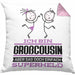 Großcousin Geschenk Kissen mit Füllung 40x40 Ich Bin Großcousin Aber Sag Doch Einfach Superheld Lustige Geschenkdiee für Großcousin (Grau) Rosa Trendation