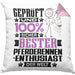 Pferderennen-Enthusiast Geschenk Lustiger Spruch für Pferderennen-Enthusiast Geschenkidee Bester Pferderennen-Enthusiast Der WeltKissen mit Füllung 40x40 (Grau) Rosa Trendation