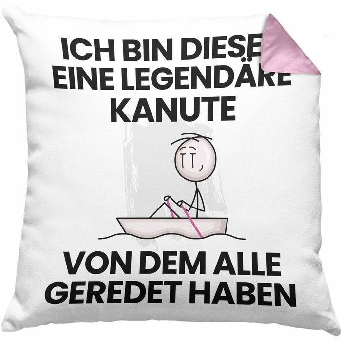 Kanute Geschenk Kissen mit Füllung 40x40 Lustige Geschenkidee Geburtstag für Kanute Ich Bin Dieser Legendäre Kanute Von Dem Alle Geredet Haben (Grau) Rosa Trendation