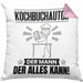Kochbuchautor Kissen mit Füllung 40x40 Geschenk für Kochbuchautor Der Mann Der Alles Kann Geschenkidee zum Geburtstag (Grau) Rosa Trendation