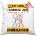 Taekwondo-Kämpfer Kissen mit Füllung 40x40 Geschenk Lustiger Spruch Geschenkidee für Taekwondo-Kämpfer Achtung Hochleistungs Taekwondo-Kämpfer Bei Der Arbeit (Grau) Rosa Trendation