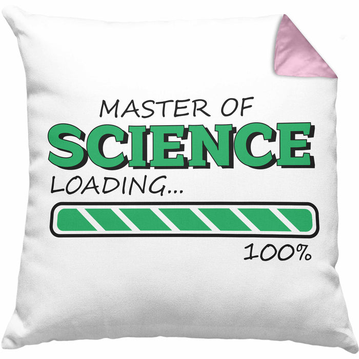 Lustige Kissen mit Füllung 40x40 "Master Of Science Loading" - Geschenkidee für Absolventen Master (Grau) Rosa Trendation